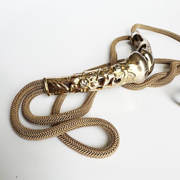 Morris Moskowitz Belt Floral Art Nouveau Metal Buckle Rare Retro Vintage - Picture 6 of 10